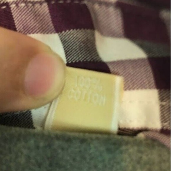 Michael Kors NWT Mens No Iron Button Up Shirt Size 17 32/33 Dark Purple Check - Picture 6 of 7